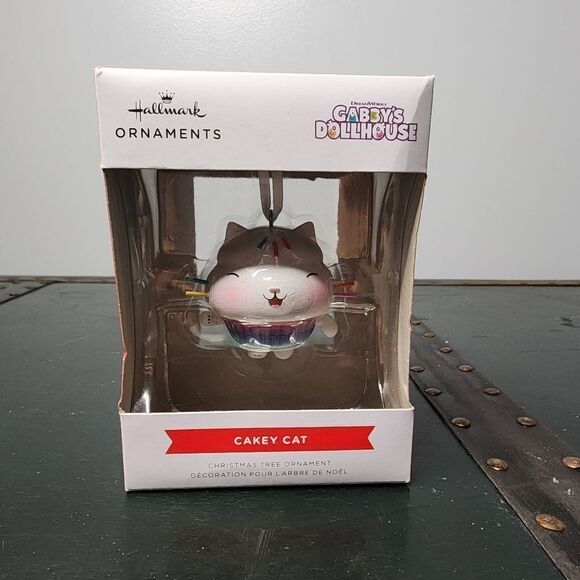 Hallmark Gabby's Dollhouse Cakey Cat Red Box Christmas Tree Ornament 2022 - Picture 6 of 6